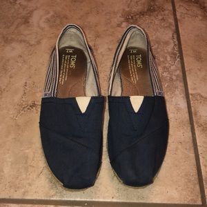 Toms - navy striped flats